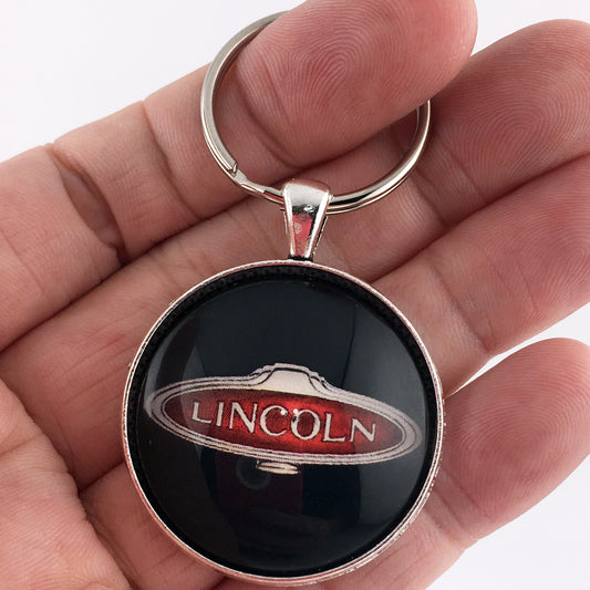 Antique  Lincoln Headlight Bar Emblem Badge Ornament Logo 1.2" Diameter Keychain