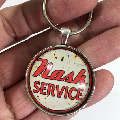 Antique Nash Service Distressed Sign Emblem Badge Ornament Logo 1.2" Diameter Keychain