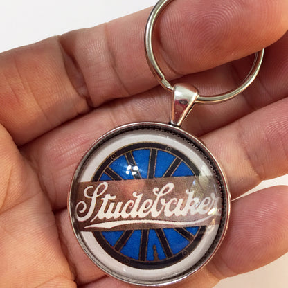 Antique Studebaker Emblem Badge Ornament Logo 1.2" Diameter Keychain