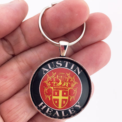 Vintage Austin Healey Emblem Logo Badge 1.2" Diameter Keychain