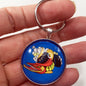 Vintage Plymouth Barracuda Cartoon Drawing Ad Logo 1.2" Diameter Keychain