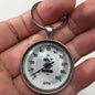 Vintage MG 100 MPH Speedometer Gauge 1.2" Diameter Keychain