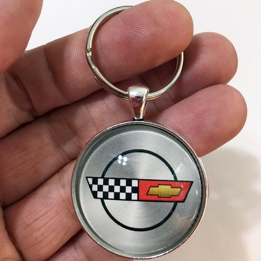 Vintage 1984-1996  Chevrolet Corvette C4 Center Cap Emblem  1.2" Keychain