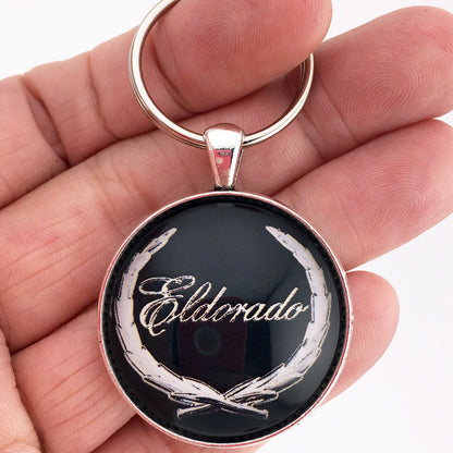 Vintage Cadillac Eldorado Chrome Wreath Fender Emblem Badge 1.2" Keychain