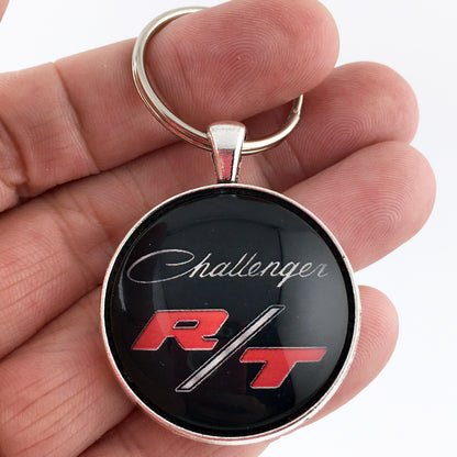 Vintage Dodge Challenger RT Fender Emblem Badge Ornament Logo 1.2" Diameter Keychain