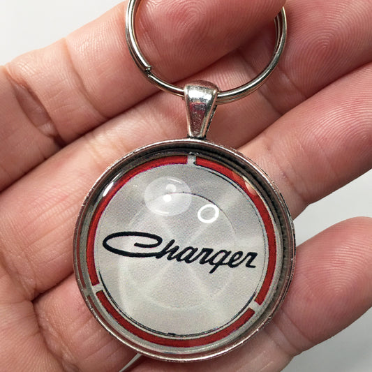 Vintage Dodge Charger Emblem Badge Ornament Logo 1.2" Diameter Keychain