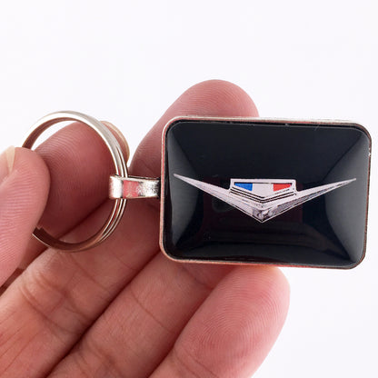 Vintage Chevrolet Black Chrome Bel Air Trunk Emblem 1" x 1.25" Keychain