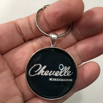 Vintage Chevelle By Chevrolet Chrome Badge Emblem 1.2" Diameter Keychain