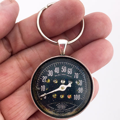 Vintage Corbin Motorcycle 100 MPH Speedometer Indian and Harley Davidson 1.2" Diameter Keychain