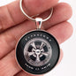 Vintage Cragar 5 Spoke Mag Wheel  Firestone Wide Oval Raised White Letter 1.2" Diameter Keychain