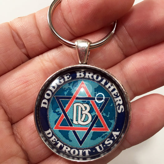 Vintage Dodge Brothers Detroit USA Emblem Badge Ornament Logo 1.2" Diameter Keychain