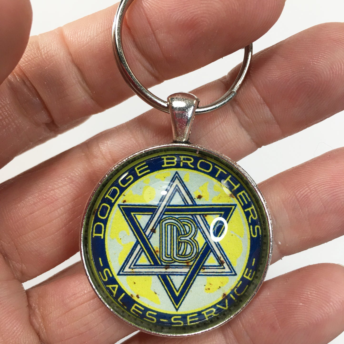 Vintage Dodge Brothers Sales and Service Emblem Badge Ornament Logo 1.2" Diameter Keychain