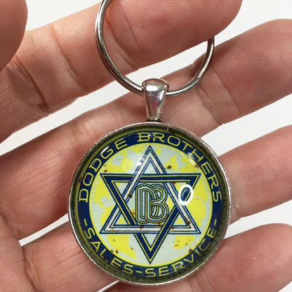Vintage Dodge Brothers Sales and Service Emblem Badge Ornament Logo 1.2" Diameter Keychain