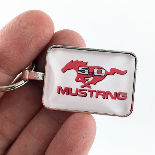 Ford Mustang 5.0 Pony Emblem Badge 1 x 1.25 Keychain