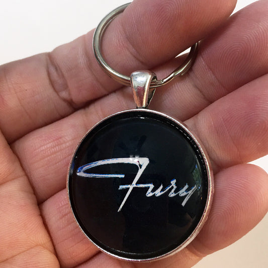 Vintage Plymouth Fury Emblem Badge Ornament Logo 1.2" Diameter Keychain