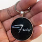 Vintage Plymouth Fury Emblem Badge Ornament Logo 1.2" Diameter Keychain