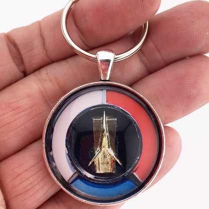 Vintage Plymouth Fury Emblem Badge Ornament Logo 1.2" Diameter Keychain