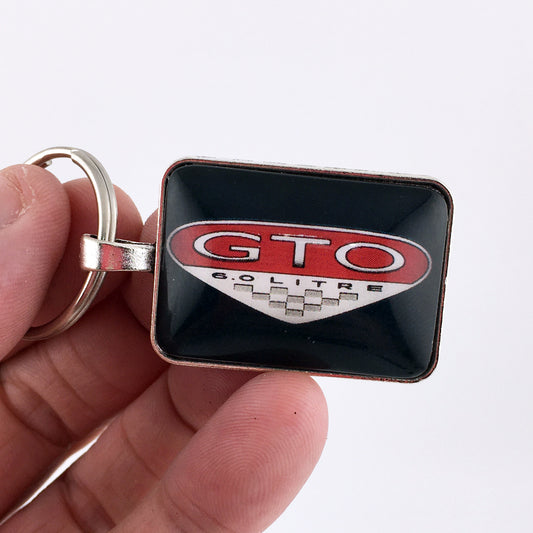 Vintage Pontiac GTO 6.0 Litre Emblem 1" x 1.25" Diameter Keychain