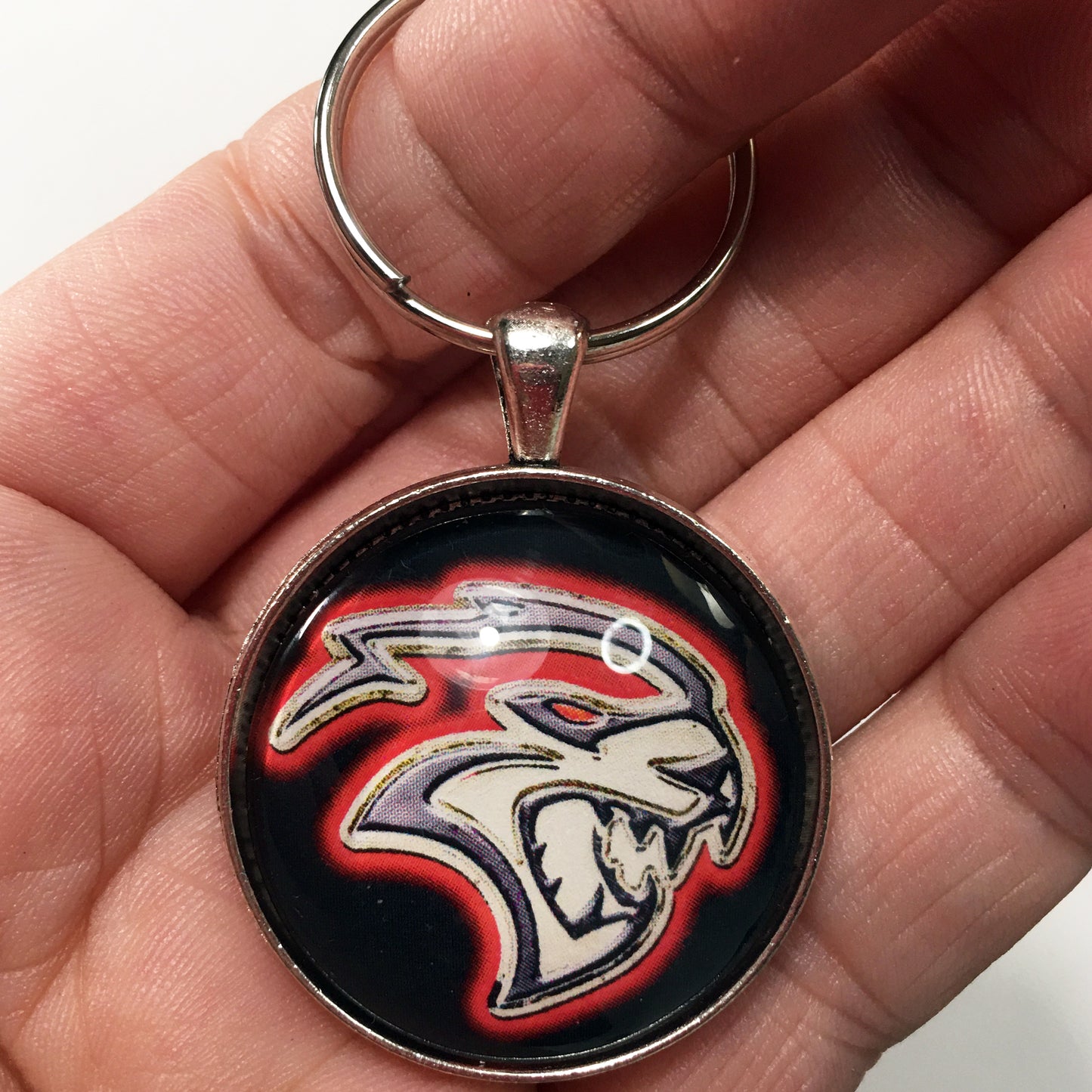 Vintage Dodge Hellcat Emblem Badge Ornament Logo 1.2" Diameter Keychain