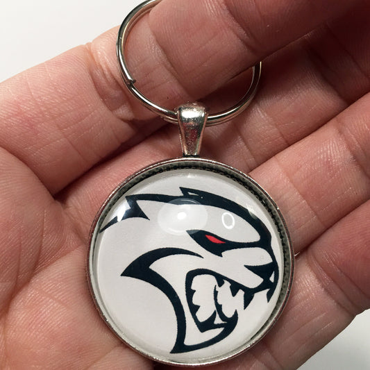 Vintage Dodge Hellcat Emblem Badge Ornament Logo 1.2" Diameter Keychain