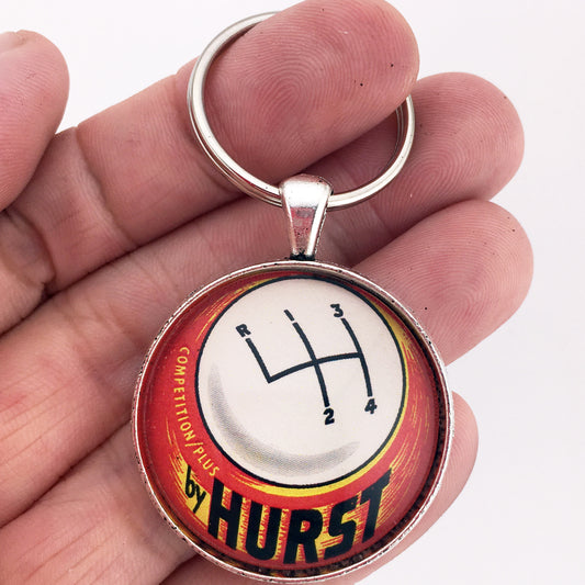 Vintage Hurst 4 Speed Magazine Ad Shift Knob 1.2" Keychain