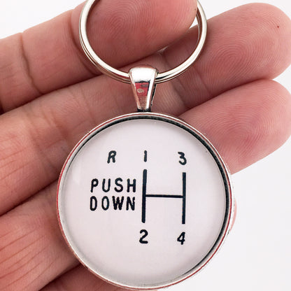 Vintage Hurst Push Down 4 Speed Shift Knob Camaro  1.2" Keychain