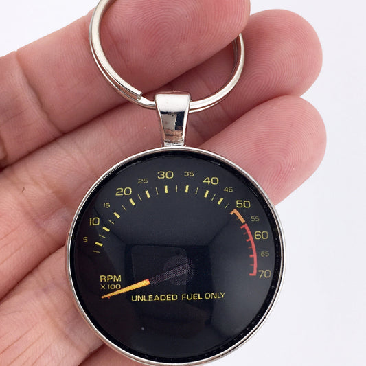 Vintage 1992 Chevy Camaro Z28 70K RPM Tachometer Gauge 1.2" Diameter Keychain