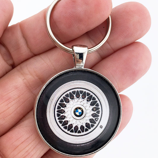 Vintage 1980's BMW M6 Mag Wheel 1.2" Diameter Keychain