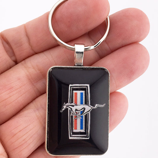 1970 Ford Mustang Chrome Fender Pony Emblem 1" x 1.25" Diameter Keychain