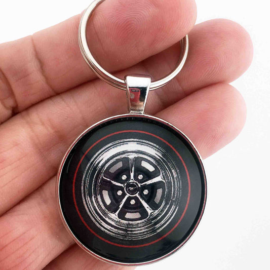 Vintage Ford MAGNUM 500 WHEEL Mustang Fairlane Falcon 1.2" Diameter Keychain