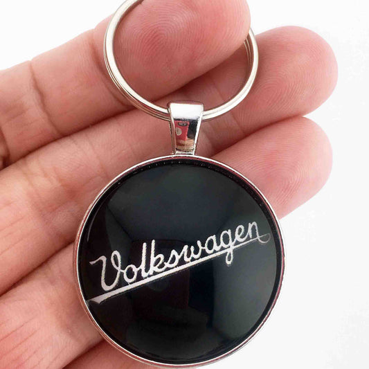1967-1975 Volkswagen Beetle Chrome VW Script Emblem 1.2" Diameter Keychain