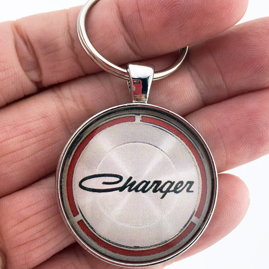 Vintage Dodge Charger Emblem Badge Ornament Logo 1.2" Diameter Keychain