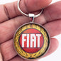 Vintage 1965-1968 FIAT Laurel Leaf Badge Emblem 1.2" Diameter Keychain