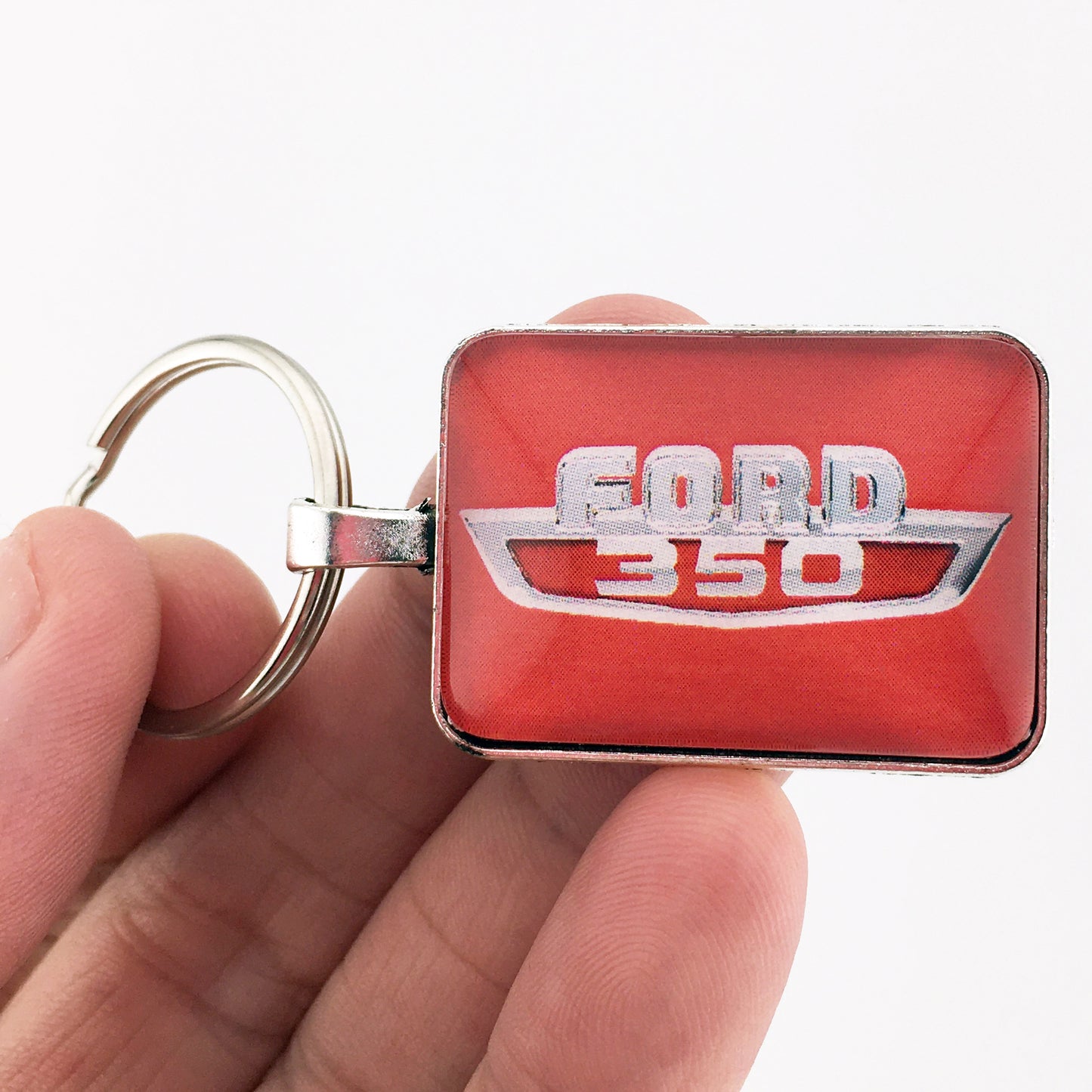 Vintage Ford F350 Truck Fender Emblem 1" x 1.25" Diameter Keychain