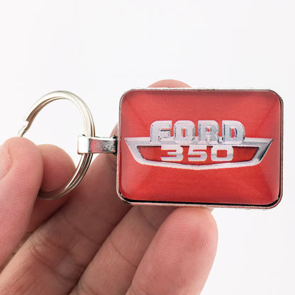 Vintage Ford F350 Truck Fender Emblem 1" x 1.25" Diameter Keychain