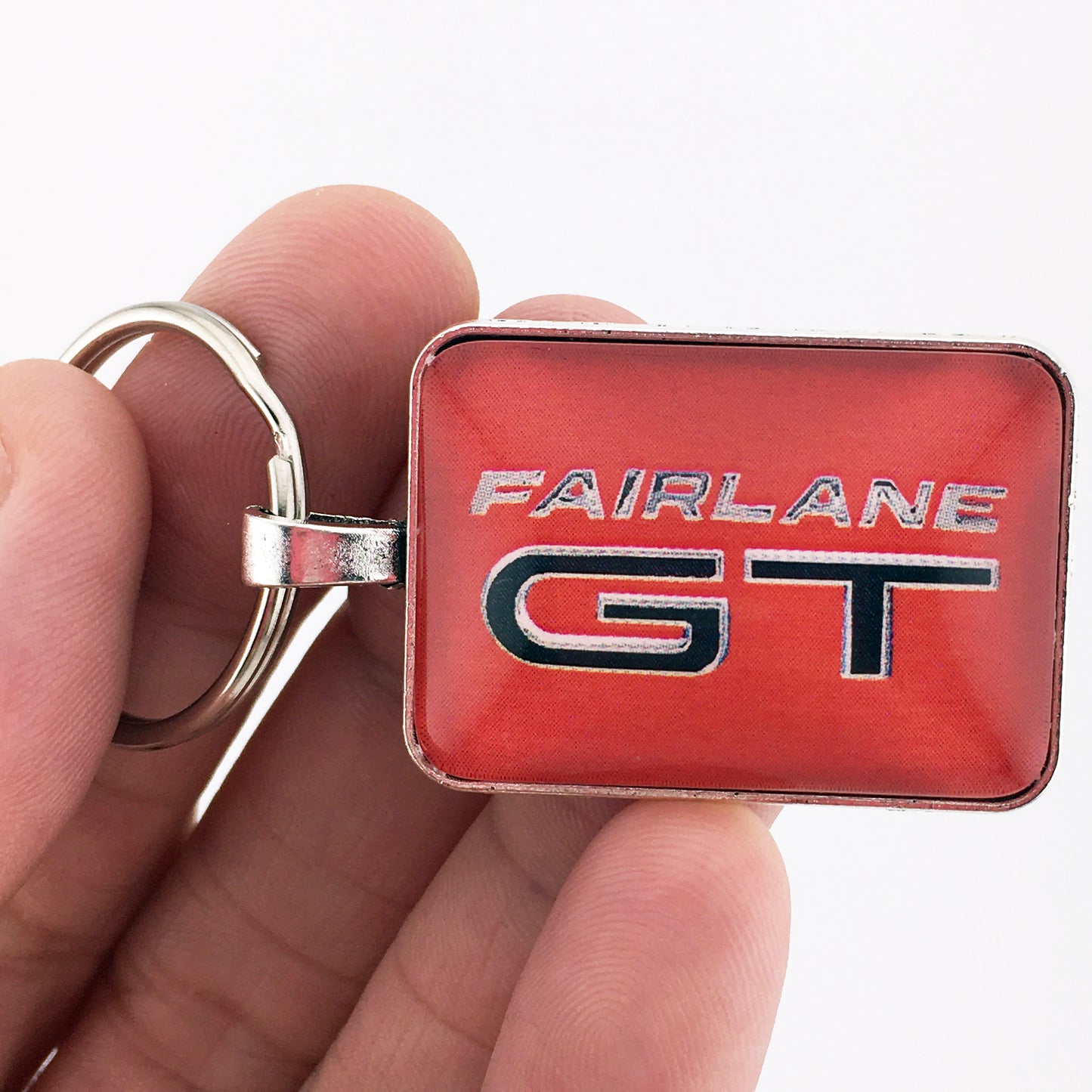 Ford Fairlane GT Chrome Emblem Badge Logo 1" x 1.25" Diameter Keychain