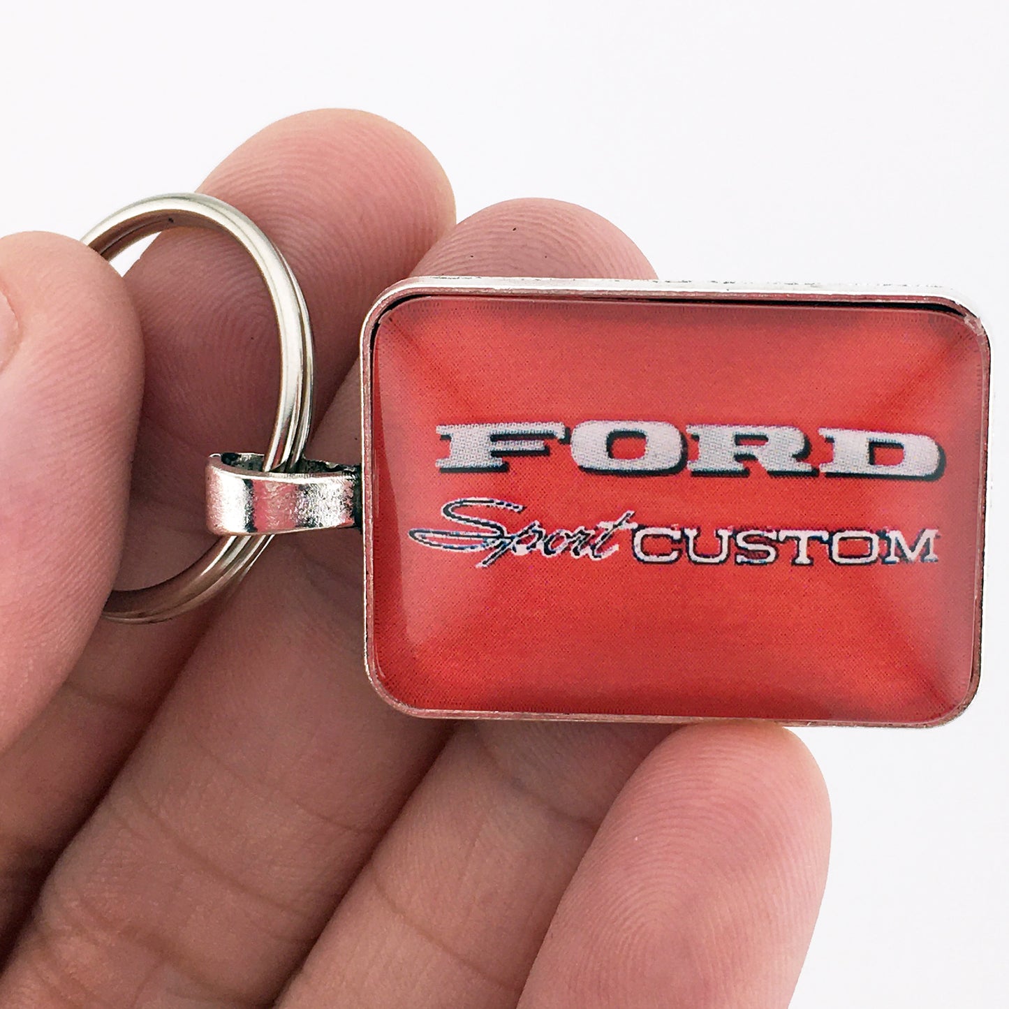 Vintage Ford Sport Custom Truck Fender Emblem 1" x 1.25" Diameter Keychain
