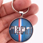 Vintage Ford Mustang Mach 1 Tri Bar Chrome Emblem Logo Decal 1.2 Diameter Keychain