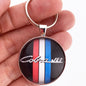 Vintage Ford Mustang Cobra Jet Tri Bar Chrome Emblem Logo Decal 1.2 Diameter Keychain