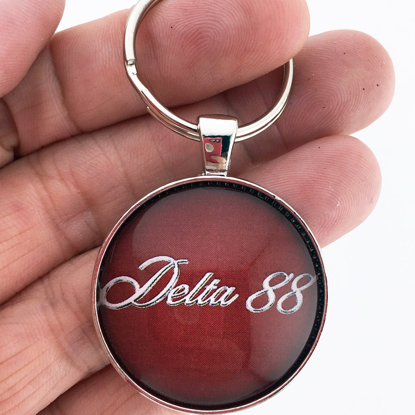 Vintage 1978-1988 Oldsmobile Delta 88 Chrome Emblem 1.2" Diameter Keychain
