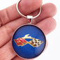Chevy Impala Gold Fender Emblem Badge 1.2" Diameter Keychain