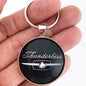 Vintage Ford Thunderbird Chrome Emblem Badge Logo 1.2" Diameter Keychain