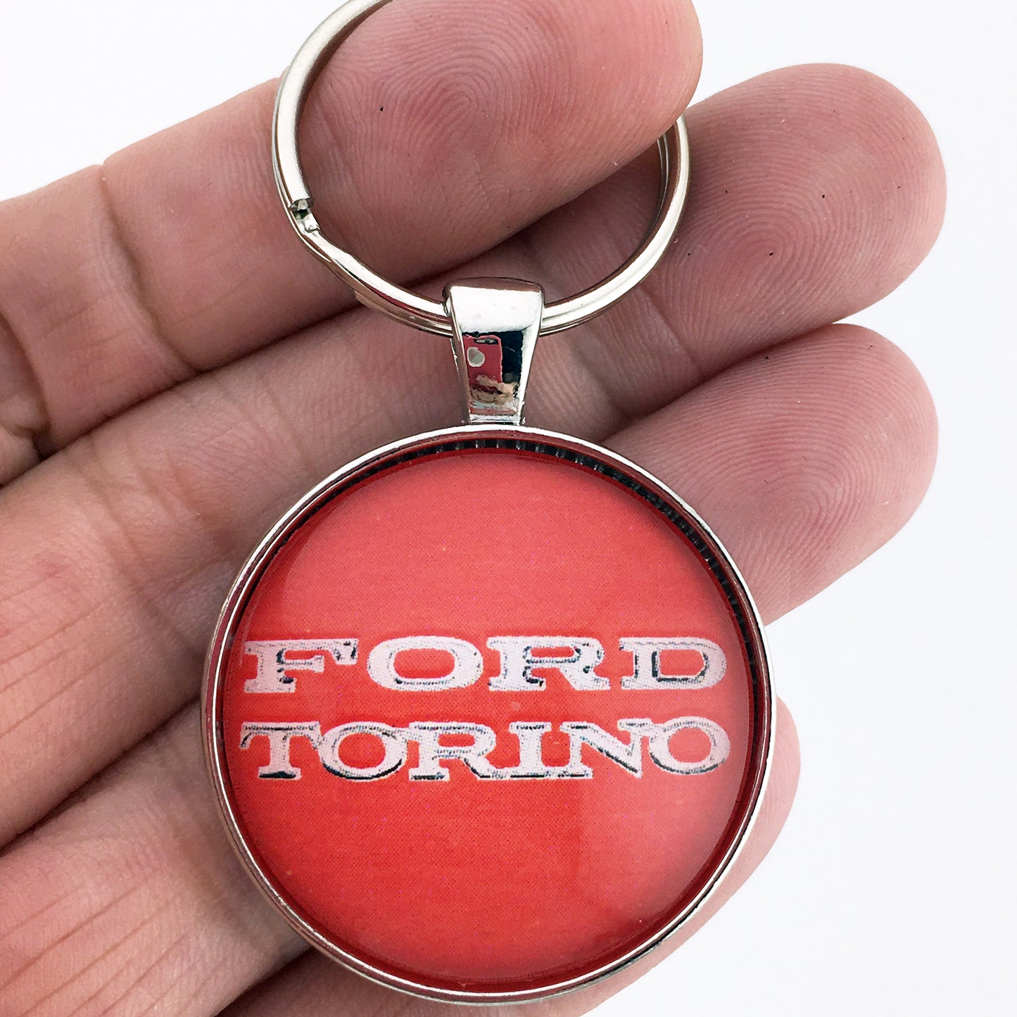 Vintage Ford Torino Emblem Badge Logo 1.2" Diameter Keychain