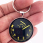 Vintage Euro Porsche 944 Yellow 6000 RPM Tachometer Gauge 1.2" Diameter Keychain