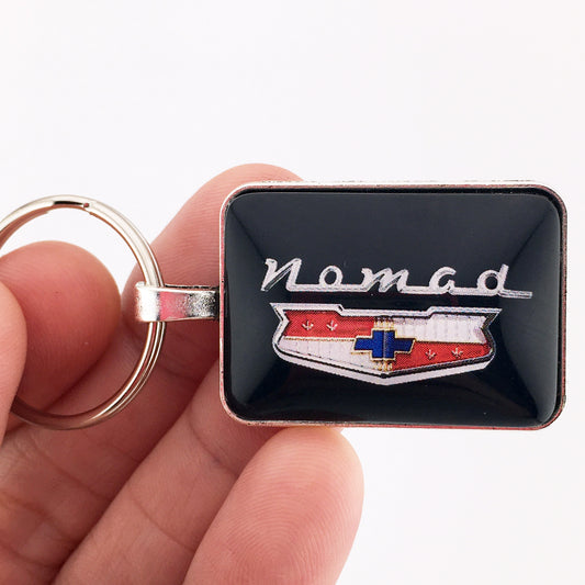 Vintage 1955 1956 1957 Chevy Nomad CHROME Tailgate Script Emblem Badge 1 x 1.25 Keychain