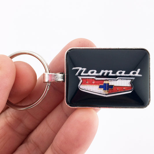Vintage 1955 Chevy Nomad CHROME Tailgate Script Emblem Badge 1 x 1.25 Keychain