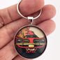 Vintage Plymouth Barracuda Magazine Ad Drawing 1.2" Diameter Keychain