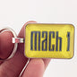 Ford Mustang Yellow Mach 1 Fender Emblem Decal 1 x 1.25 Keychain