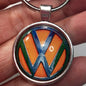 Volkswagen VW Vintage Orange Emblem Badge Logo 1.2" Diameter Keychain