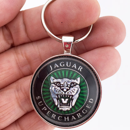 Supercharged Jaguar XKR XK8 Hood Bonnet Emblem Badge 1.2" Diameter Keychain